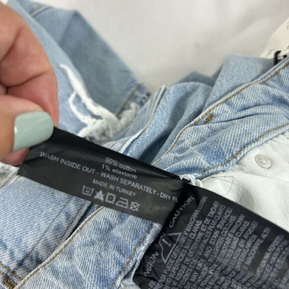 Good American x Zara NEW Classic Slim Distressed High Rise Jeans 20 / 52 NWT - Picture 6 of 8